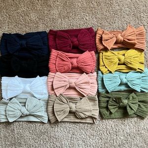 Cable Knit Baby Bow Bundle